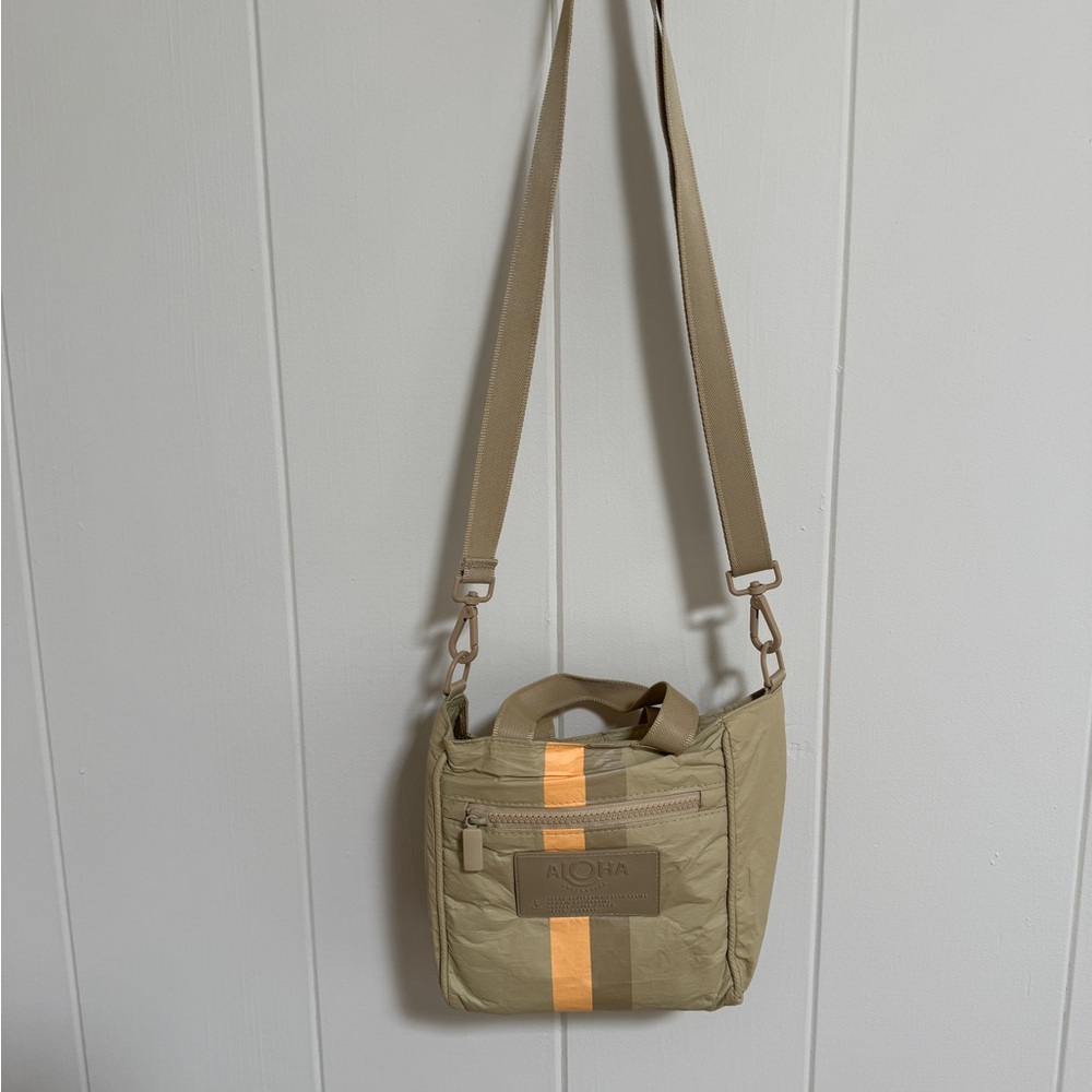 ALOHA Collection Tan and Orange stripe Crossbody